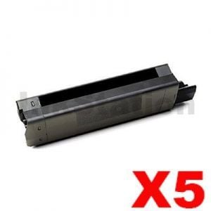 5 x OKI C5100/C5200/C5300/C5400/C5400N Compatible Black Toner Cartridge 5,000 pages