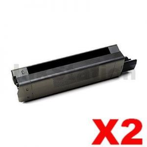 2 x OKI Compatible C5850/C5950/MC560 Black Toner Cartridge-8,000 pages (43865728)