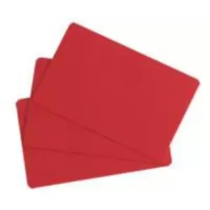 100x Evolis 0.76mm Blank Red Thick PVC Cards
