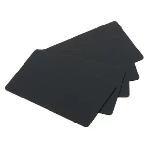 100x Evolis 0.76mm Blank Black Thick PVC Cards