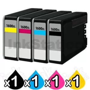 4 Pack Canon PGI-1600XL Compatible High Yield Ink Cartridge [1BK,1C,1M,1Y]