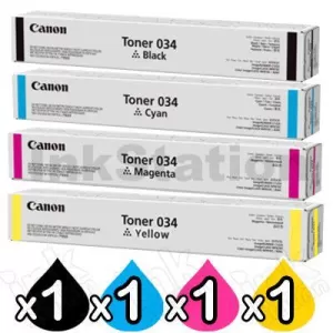4 Pack Canon CART-034 Genuine Toner Cartridges [1BK,1C,1M,1Y]