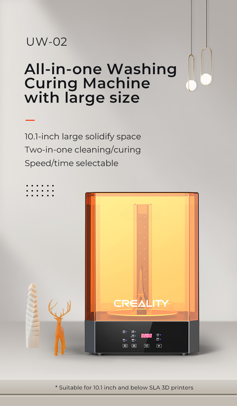 Creality UW-02 All-in-one Washing Curing Machine UV Resin curing for 3d  printer cure models large size