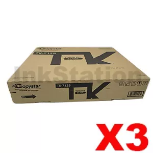 3 x Genuine Kyocera TK-7129 Toner Cartridge TASKalfa 3212i - 20,000 pages