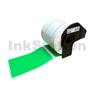 Compatible Brother DK-11202 Black Text on Green Die-Cut Paper Label Roll 62mm x 100mm - 300 labels per roll