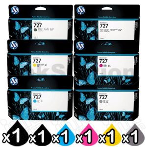 HP 6 Pack 727 Genuine Inkjet Cartridges 