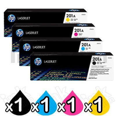 HP 4 Pack CF400A-CF403A (201A) Genuine Toner Cartridges [1BK,1C,1M,1Y ...