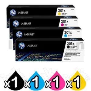 4 Pack HP CF400X-CF403X (201X) Genuine Toner Cartridges [1BK,1C,1M,1Y]