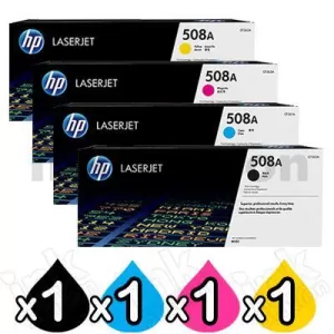 4 Pack HP 508A (CF360A-CF363A) Genuine Toner Cartridges  [1BK,1C,1M,1Y]