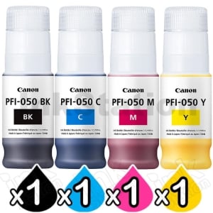4 Pack Genuine Canon PFI-050 Ink Bottles Combo [1BK,1C,1M,1Y]