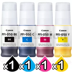 4 Pack Genuine Canon PFI-050 Ink Bottles Combo [1BK,1C,1M,1Y]