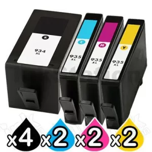 10 Pack HP 934XL + 935XL Compatible High Yield Inkjet Cartridges C2P23AA - C2P26AA [4BK,2C,2M,2Y]