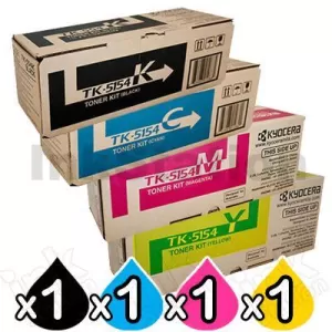 4 Pack Genuine Kyocera TK-5154 Toner Combo M-6535CDN, P-6035CDN [BK+C+M+Y]