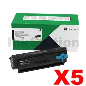 5 x Lexmark B346H00 Genuine B3442 / MB3442 High Yield Return Program Toner Cartridge - 3,000 pages