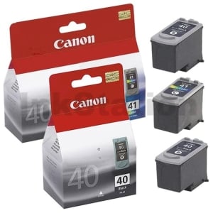 3-Pack Canon PG-40 + (PG-40 & CL-41 - Twin Pack PG40CL41CP) Genuine Ink Cartriges Combo [2BK,1C]