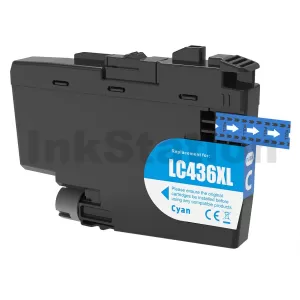 Compatible Brother LC-436XLC High Yield Cyan Ink Cartridge - 5,000 pages