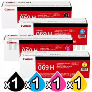 4 Pack Canon CART-069H High Yield Genuine Toner Cartridges Combo [1BK,1C,1M,1Y]