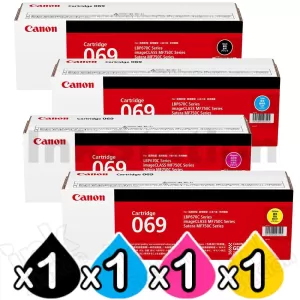 4 Pack Canon CART-069 Genuine Toner Cartridges Combo [1BK,1C,1M,1Y]