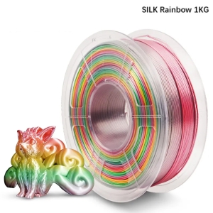 Shiny Silk Multicolor Rainbow PLA 3D Printer Filament, Fast Color