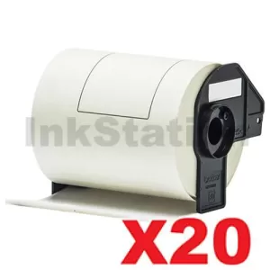 20 x Compatible Brother DK-11247 Black Text on White 103mm x 164mm Die-Cut Paper Label Roll - 180 labels per roll