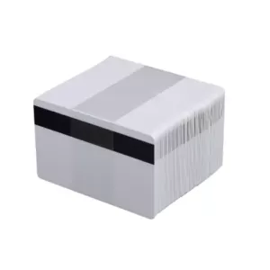 500x Evolis Blank White Lo-Co Magnetic Stripe PVC Cards
