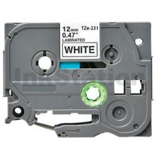 Brother TZe-231 Compatible 12mm Black Text on White Tape - 8 meters