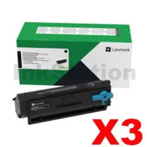 3 x Lexmark 55B6H00 Genuine MS331 / MS431 / MX431 Black High Yield Toner Cartridge - 15,000 pages