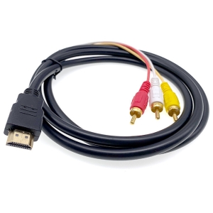 1.5 M Compatible Video Video 3 - Rca Cable Hdmi Av Hdmi Line Video And Av Hdmi  Cable Adapter Yellow