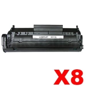 8 x HP Q2612A (12A) Compatible Black Toner Cartridge - 2,000 Pages