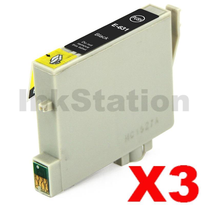 Epson 3 x Compatible T0631 Black Ink Cartridge (Standard Version of ...