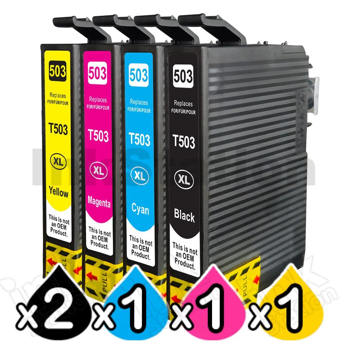 Epson 5 Pack 503xl Compatible High Yield Inkjet Cartridge Combo C13t09r192 C13t09r492 2bk1c 6192