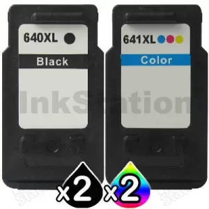 4-Pack Canon PG-640XL, CL-641XL Compatible High Yield Ink Cartridge [2Black + 2Colour]