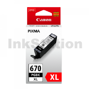 Genuine Canon PGI-670XLBK Black High Yield Inkjet