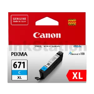 Genuine Canon CLI-671XLC Cyan High Yield Inkjet