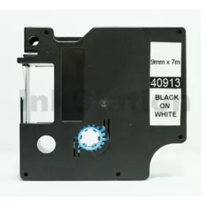 Dymo SD40913 / S0720680 Compatible 9mm Black Text on White Label Cassette - 7 meters