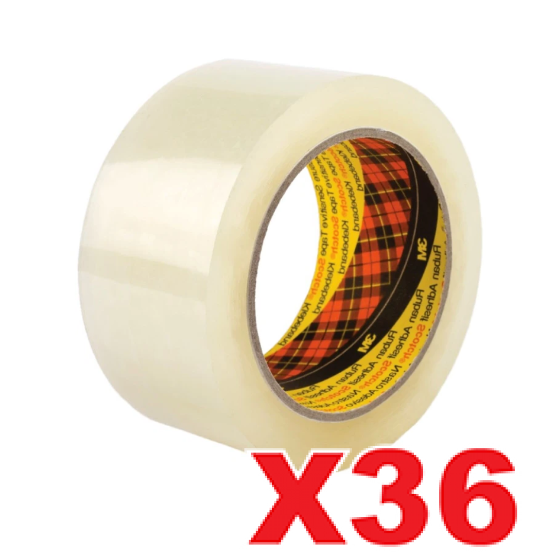 Scotch 370 Clear Packaging Tape 48mm x 75m Box Sealing Pack of 36