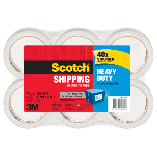 Scotch Tough Grip Moving Packaging Tape 48mm x 50m Pack of 6 Rolls
