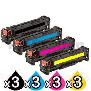 3 sets of 4 Pack HP CF400X-CF403X (201X) Compatible Toner Cartridges [3BK,3C,3M,3Y]