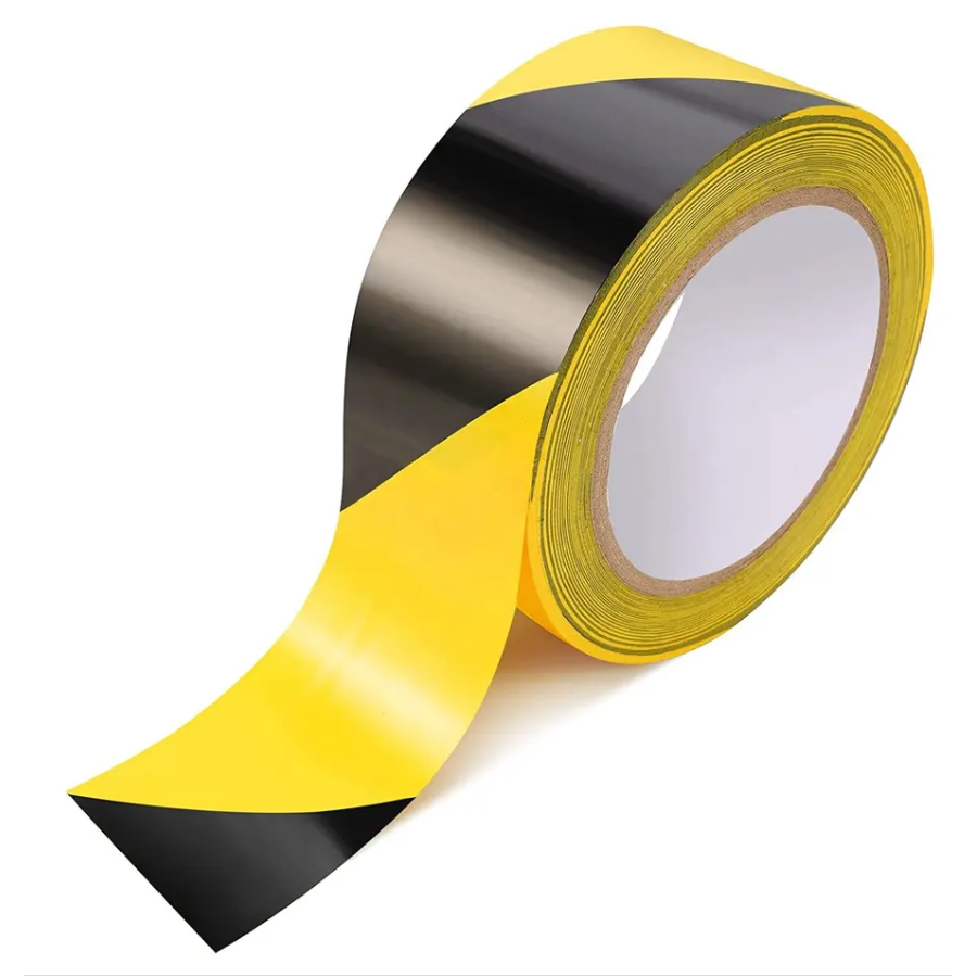 Hazard Warning Stripe Black & Yellow Safety Tape 48mm x 30m - InkStation