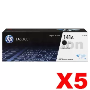 5 x HP 141A W1410A Genuine Black Toner Cartridge - 950 Pages