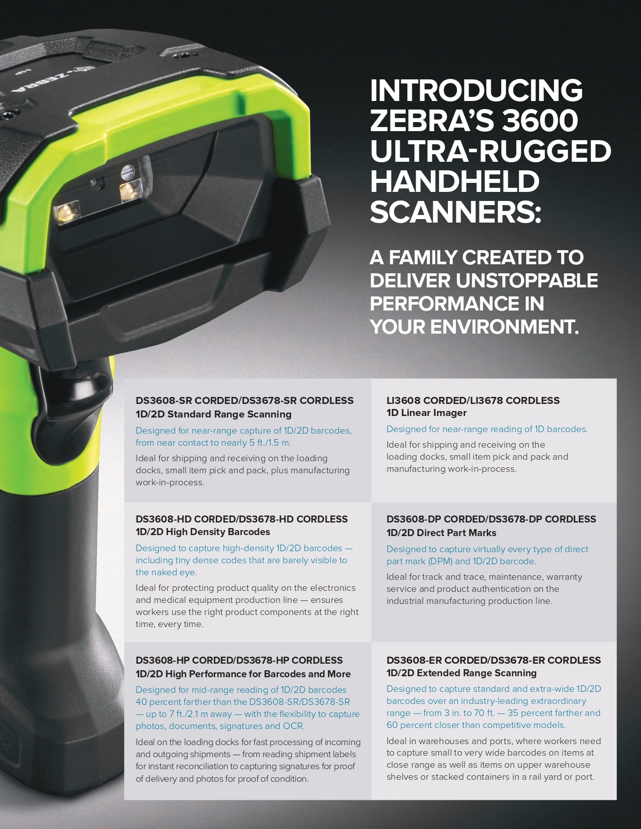 Zebra DS3678 1D/2D High Density barcode scanner