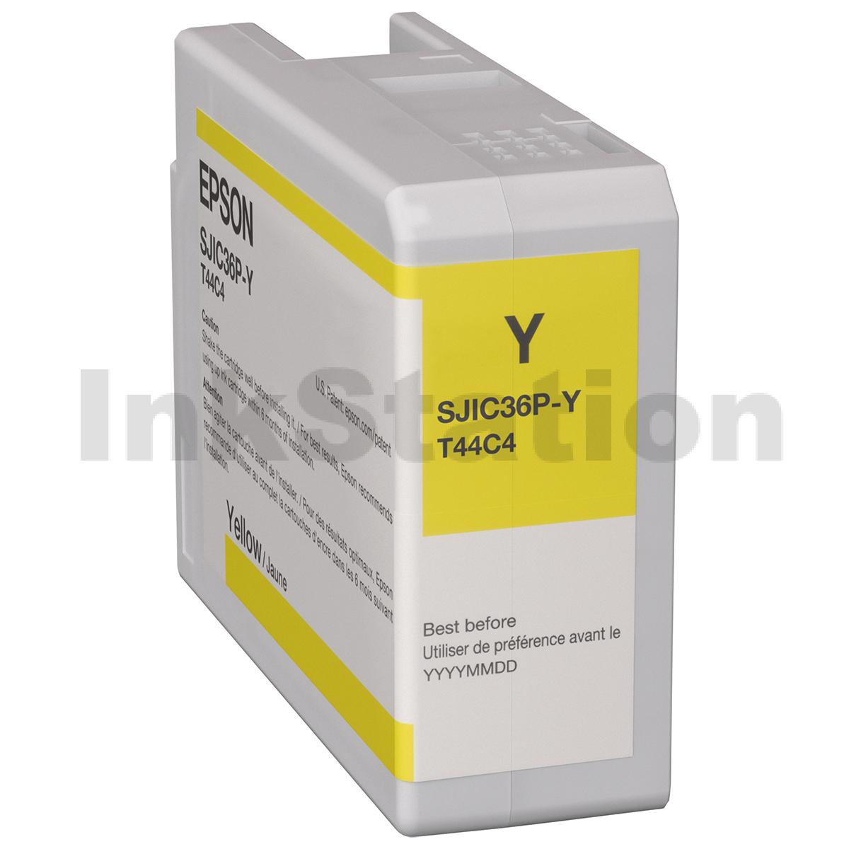 Epson Genuine SJIC36P-Y Yellow Ink Cartridge C13T44C440 for ColorWorks ...