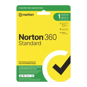 Norton 360 Standard Protection - 1 User 1 Device 1 Year Subscription ESD Version