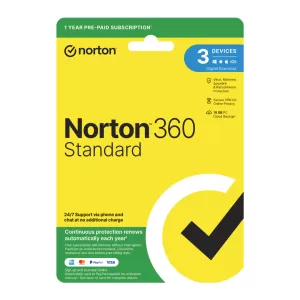 Norton 360 Standard Protection - 1 User 3 Devices 1 Year Subscription ESD Version
