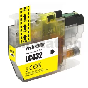 Compatible Brother LC-432Y Yellow Ink Cartridge - 550 pages