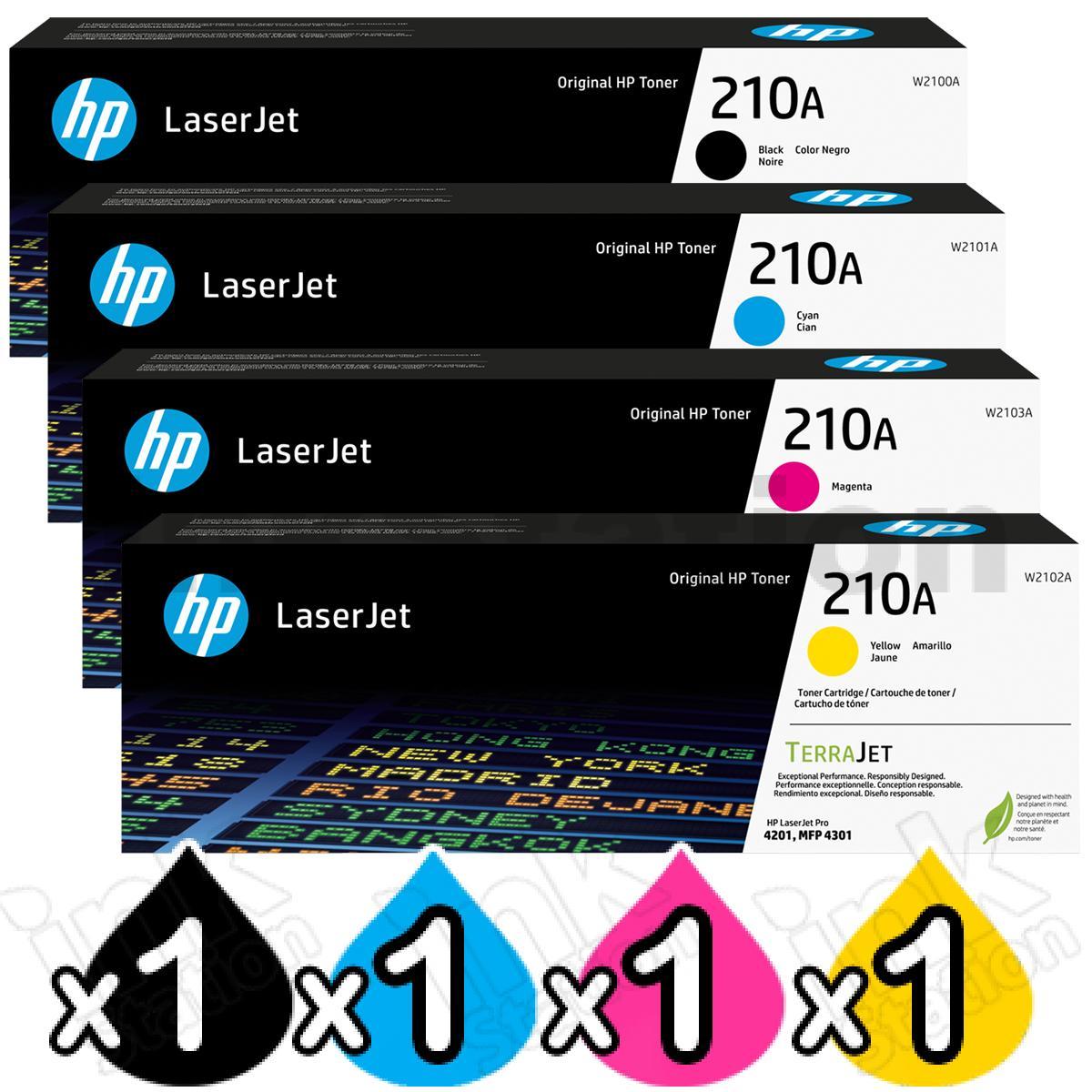 Hp 4 Pack 210a W2100a W2103a Genuine Toner Cartridges Combo 1bk1c1m1y Toner Cartridges 6138