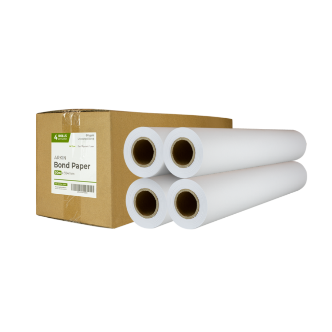 Arkin A1 Bond Paper 594mm x 50m CHBO8059450 80gsm (Box of 4 Rolls ...