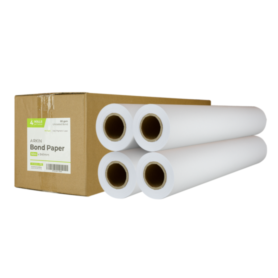 Arkin A0 Bond Paper 841mm X 50m Chbo8084150 80gsm (box Of 4 Rolls 