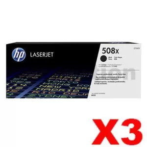 3 x HP 508X (CF360X) Genuine Black Toner Cartridge - 12,500 pages