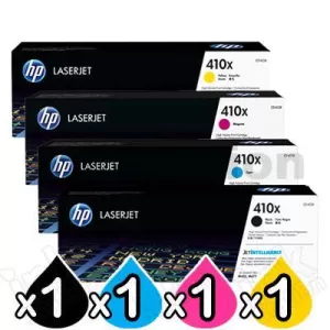 4 Pack HP 410X (CF410X-CF413X) Genuine Toner Cartridges [1BK,1C,1M,1Y]